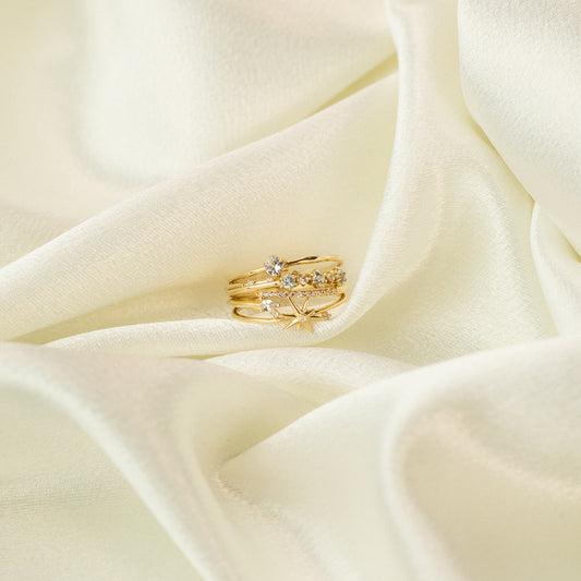 14kt Gold White Sapphire Band Ring