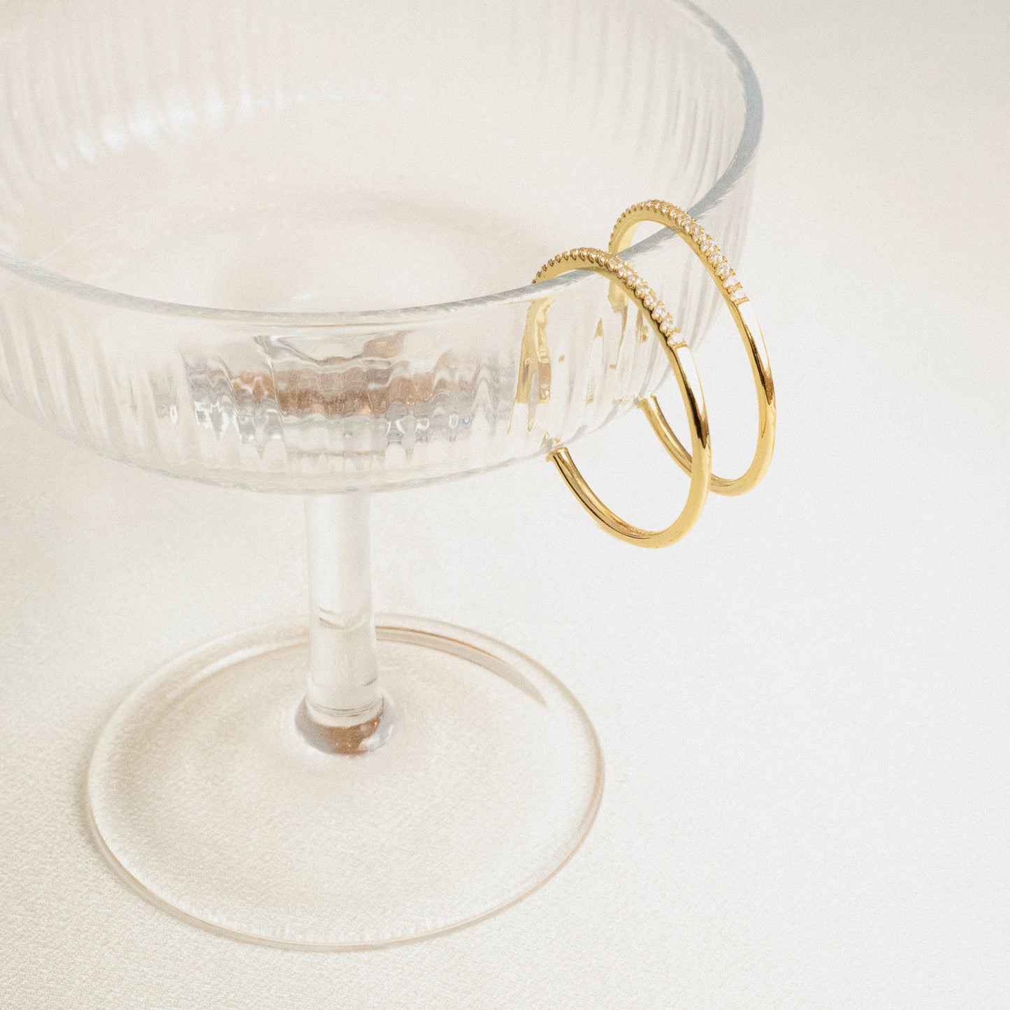 Gold Pavé Hoop Earrings
