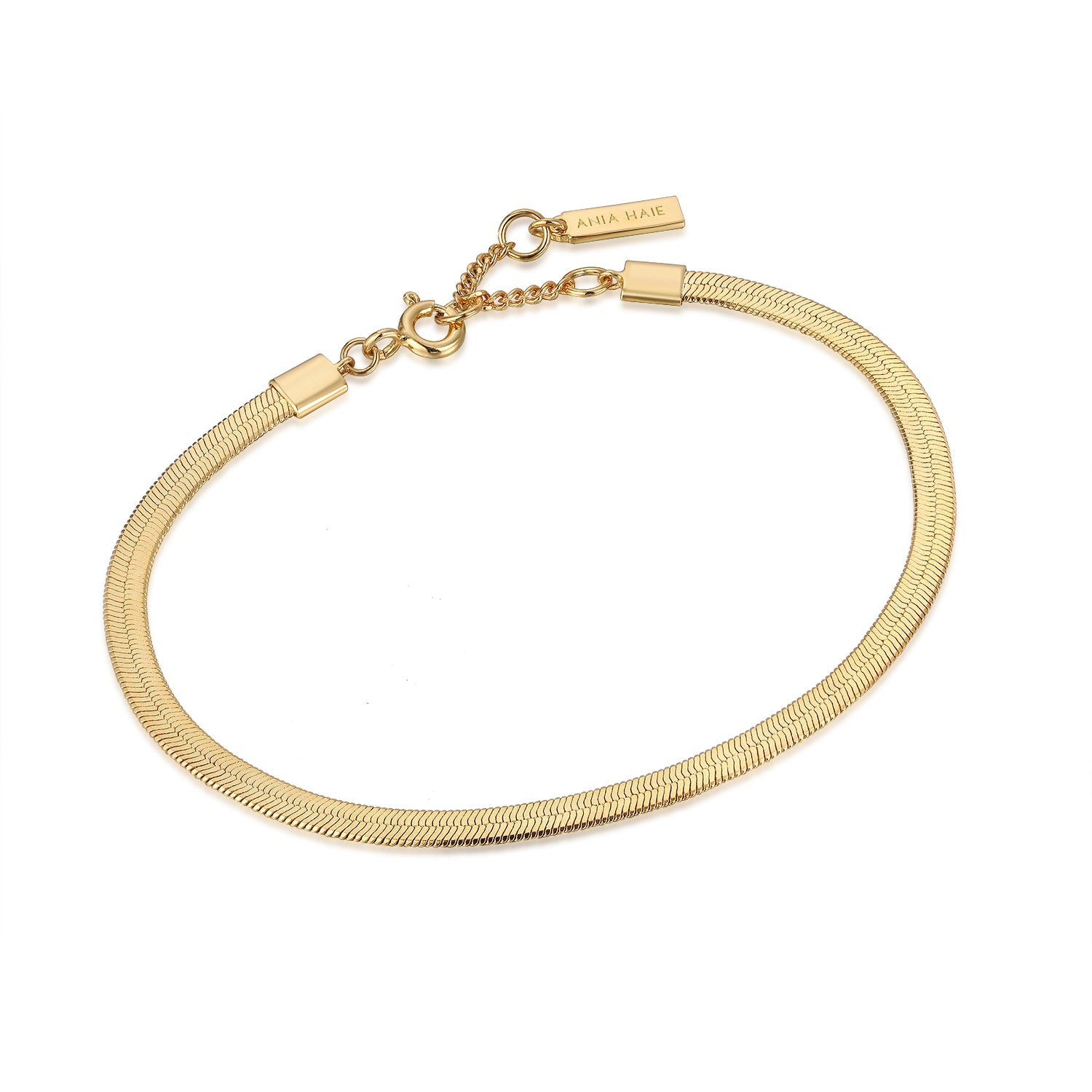 Gold Flat Snake Chain Bracelet Ania Haie