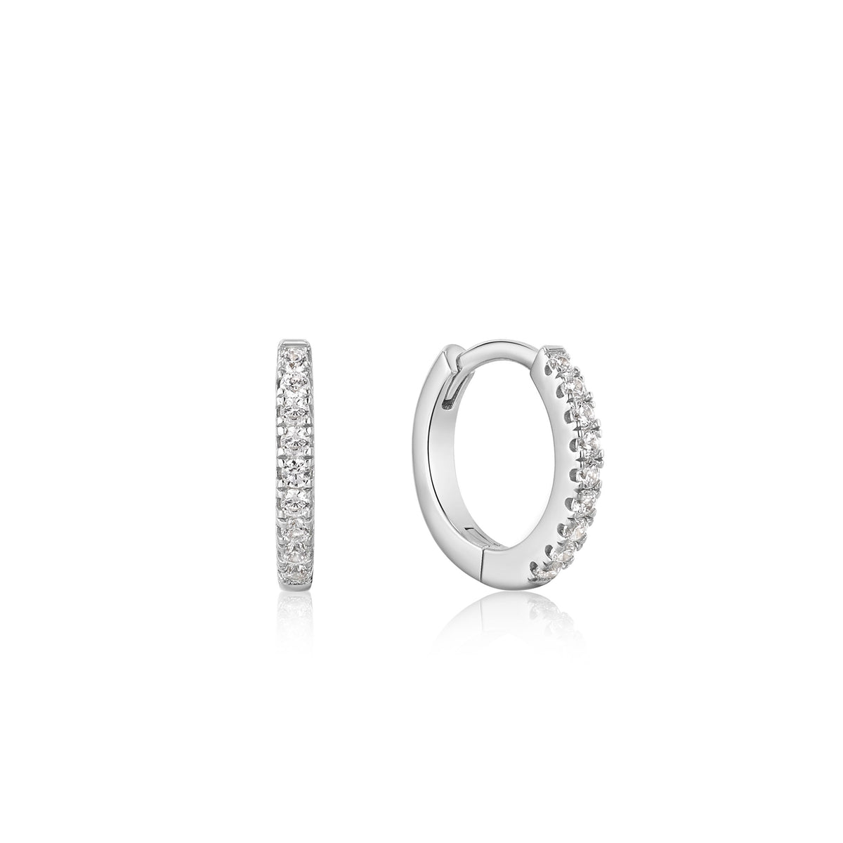ania haie Silver Sparkle Huggie Hoop Earrings