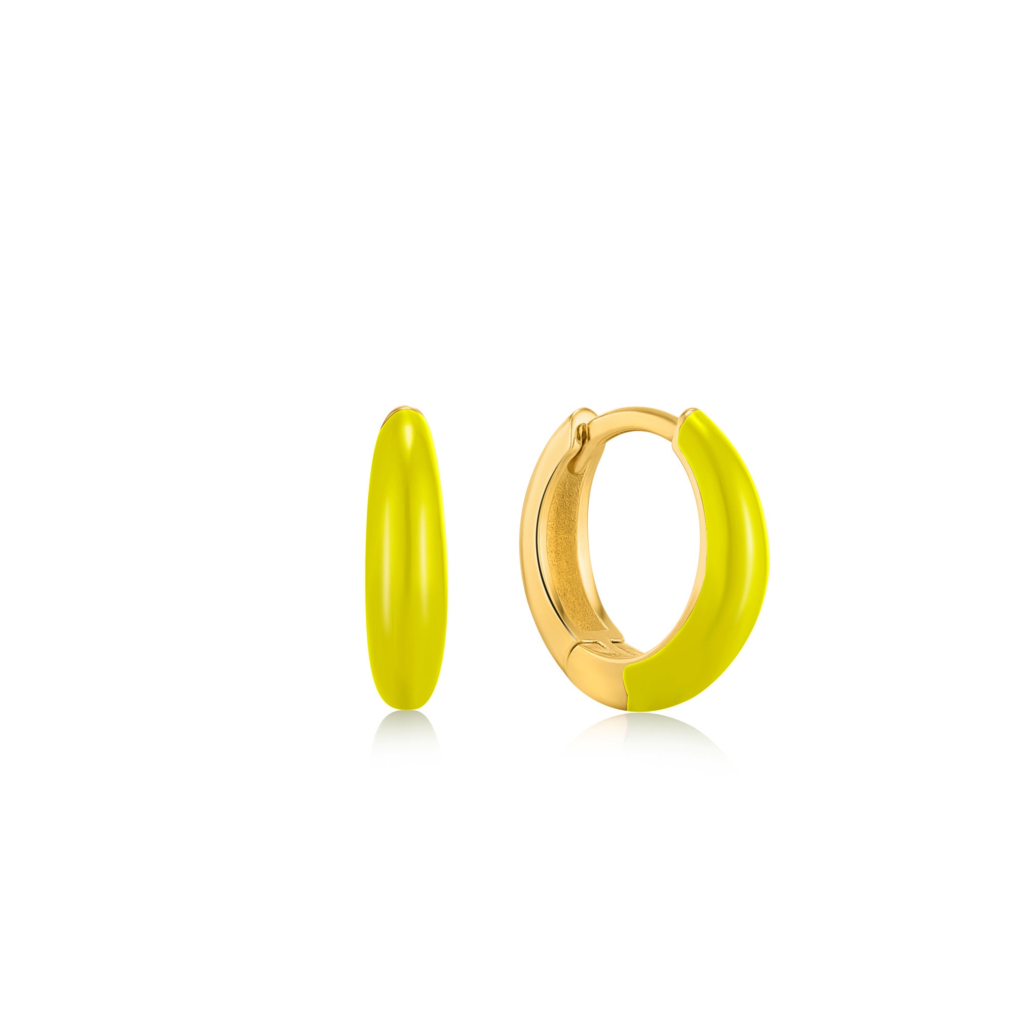 bright yellow hoop earrings