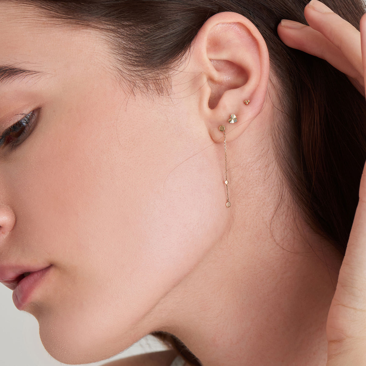 14kt Gold Disc Drop Earrings