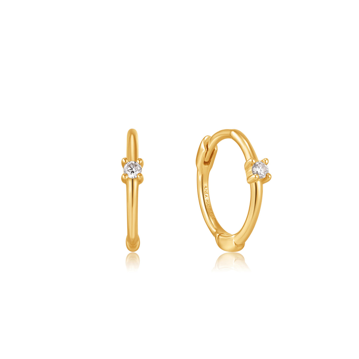 ania haie 14kt Gold Single Natural Diamond Huggie Hoop Earrings
