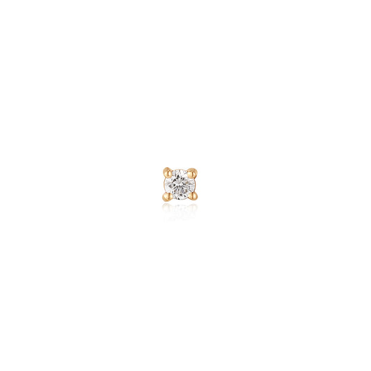 14kt Gold Stargazer Natural Diamond Single Labret Earring