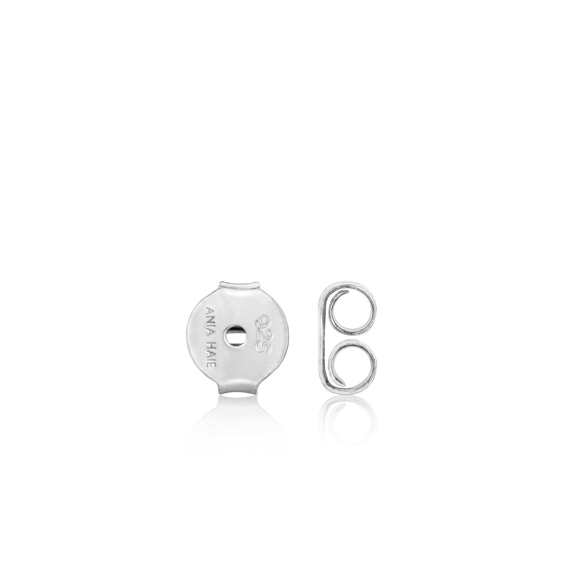 Silver Modern Chain Stud Earrings.