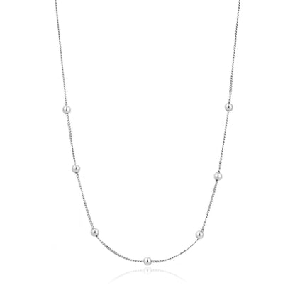 Silver Modern Beaded Necklace.