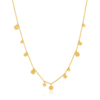 Gold Geometry Mixed Discs Necklace.