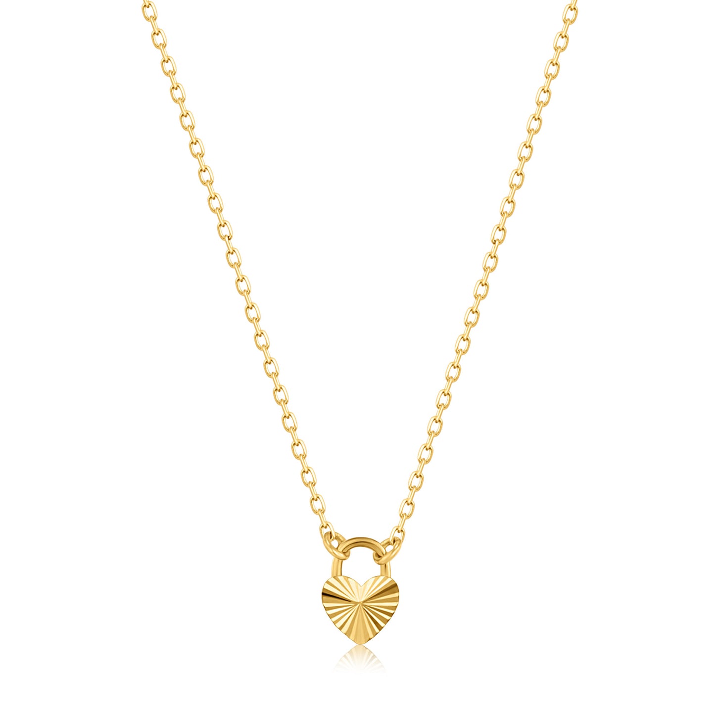 14kt Gold Heart Padlock Necklace