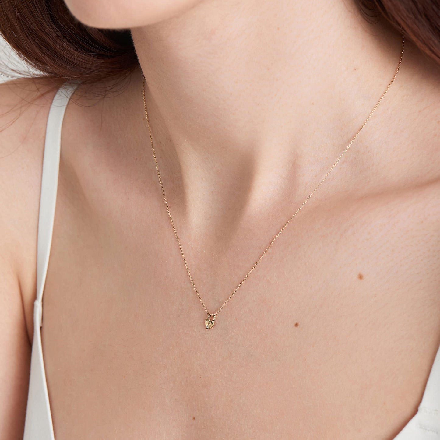 14kt Gold Heart Padlock Necklace